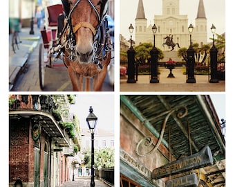 Collection of Four 8x10" or 11x14" New Orleans Photographs. 40% Savings. Affordable Home Decor. French Quarter Wall Art.