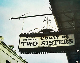 New Orleans Art Photograph. French Quarter  Print. "Court of Two Sisters" Mardi Gras, Wall Art, Home Decor