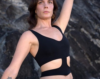 Kaia Cut-Out Top, Elegant Movement-Ready Top, Women’s Versatile Crop Top, Dance and Yoga Top, Stylish Everyday Wear, Festival Top,