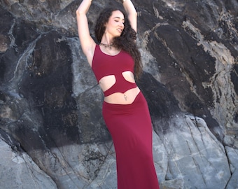 Celestial High Waist Full Scarlet Red Skirt, Dancing Skirt, Celestial Fashion Long Skirt, Stylish Dancing Skirt, Gift for Her, Low waist
