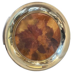 1970s Mid-Century Modern Lucite and Brass Italian Round Tray