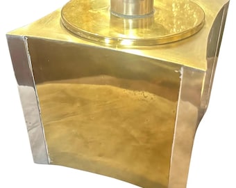 1970s Mid-Century Modern Brass and Silver Plated Italian Ice Bucket