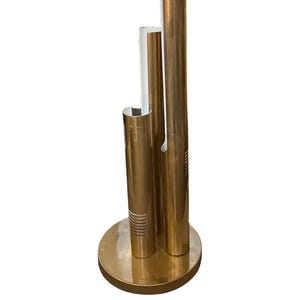 1970s Gio Ponti Style Mid-Century Modern Gilded Metal Italian Table Lamp