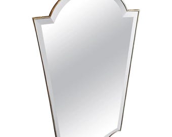 1950s Gio Ponti Style Mid-Century Modern Brass Italian Wall Mirror