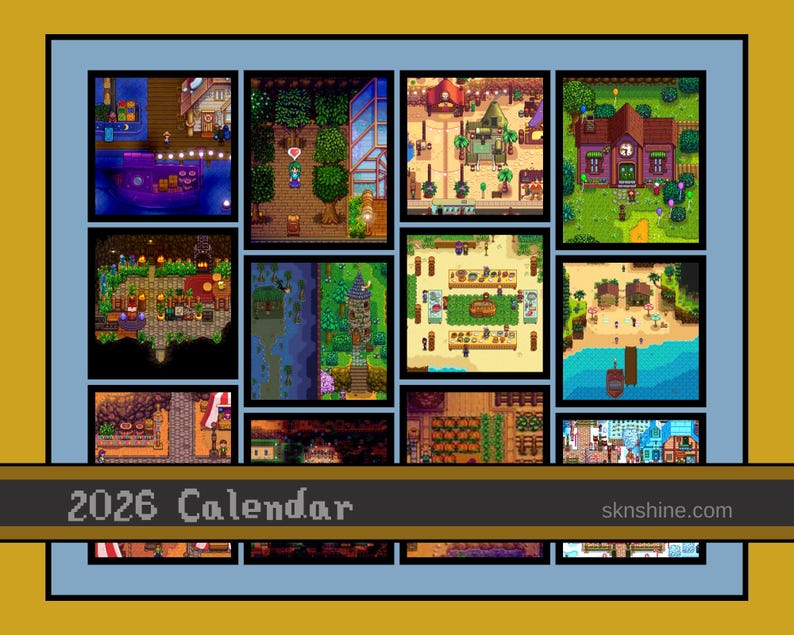 Stardew Valley 2026 Wall Calendar Etsy Il Nkjw 