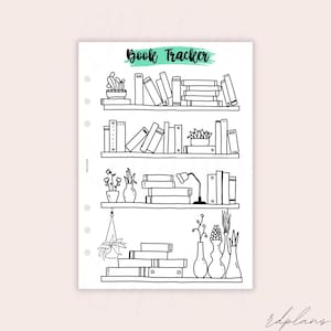 A5 Buch Reading Tracker Planerseite | Journaling | Planung | Buchwurm | Organisation | Leselogbuch | Neujahr Ziele | Bücher liste