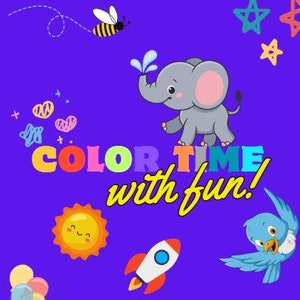 Color Time made Fun, Coloring Book for kids, Educational Activity, Digital download coloring book, preschool, kindergarten, Homeschool