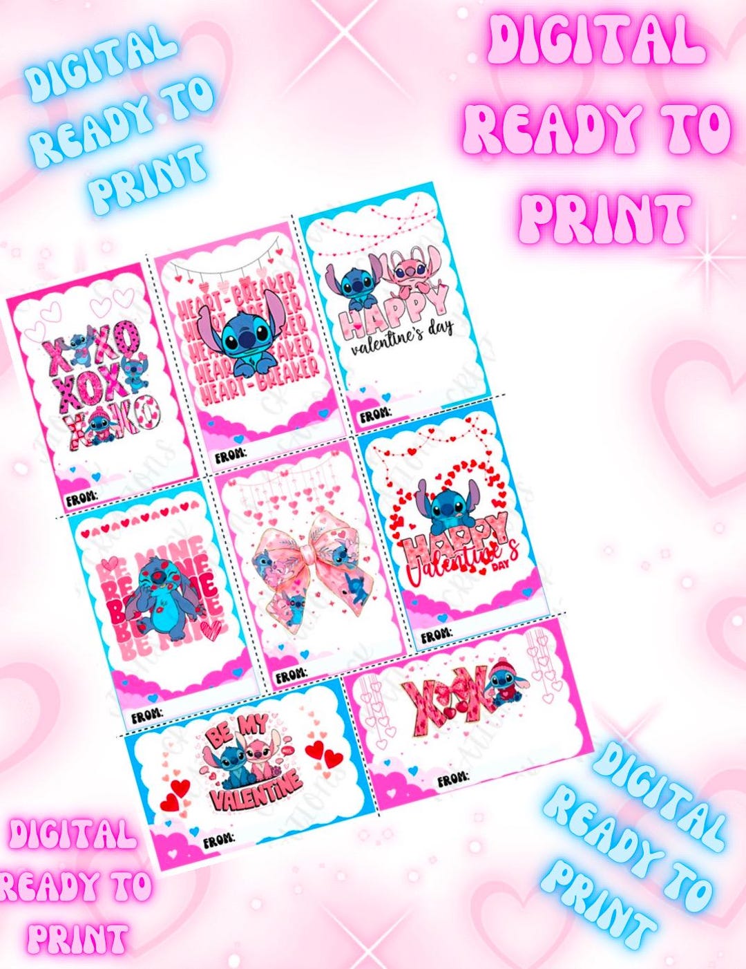 Digital Inspired Kids Valentine Exchange Cards – Printable Valentines ...