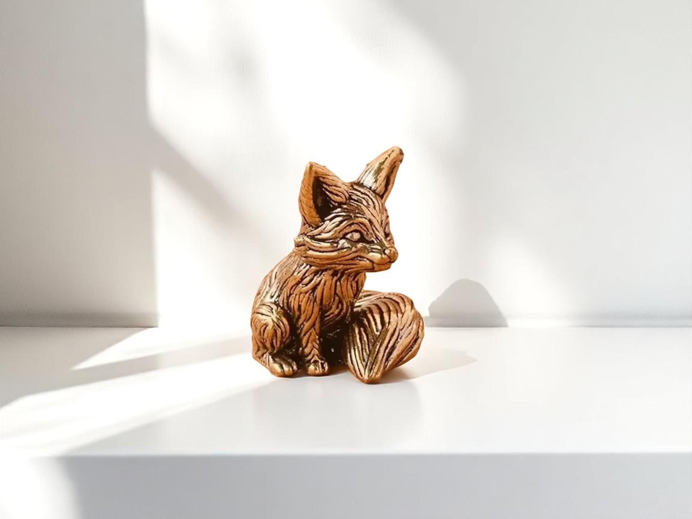 Fuchsfiguren Aus Messing – 3 Kleine Metallstatuen, Deko Für Schreibtisch, Regal Oder Vitrine