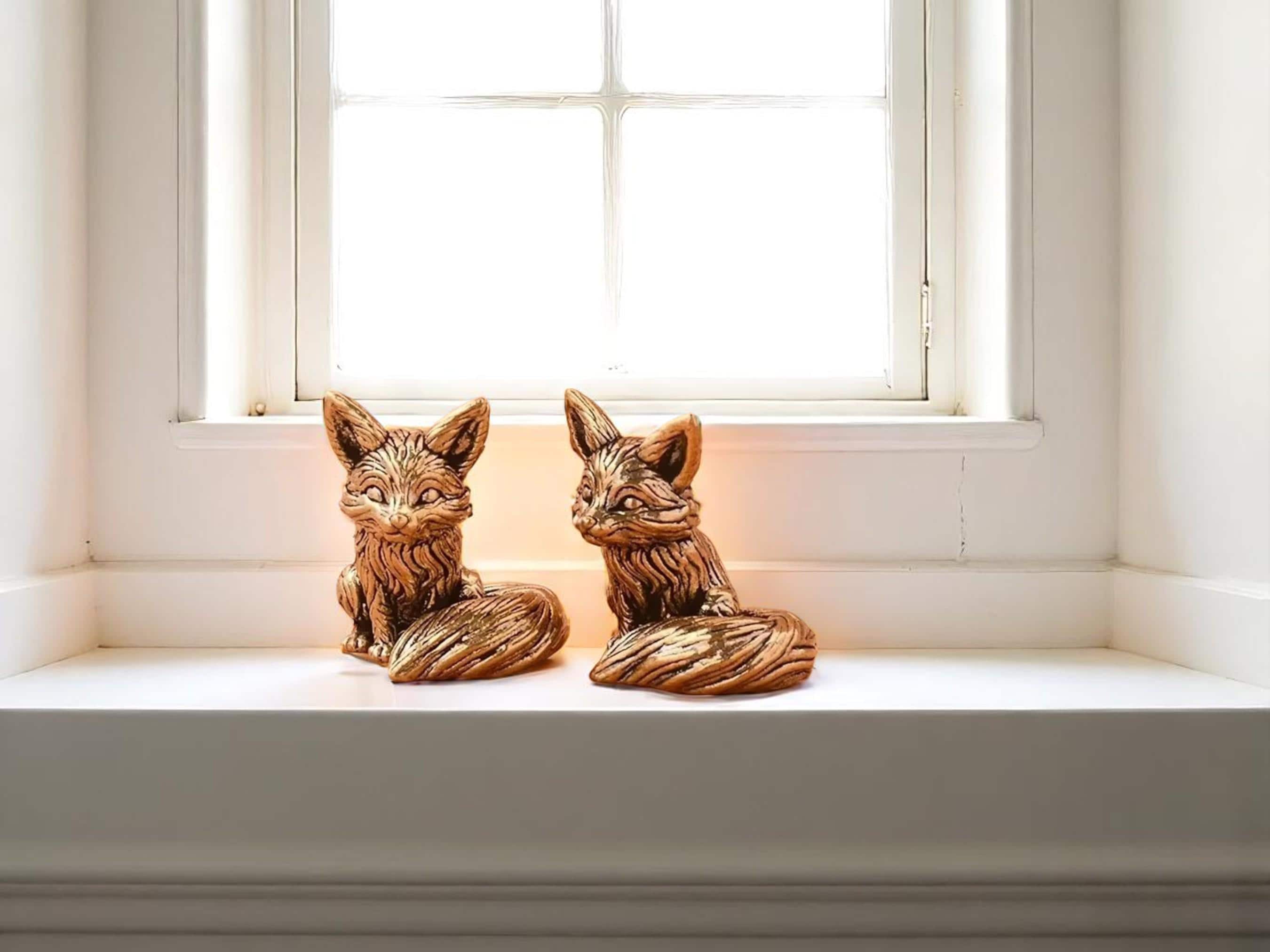 Fuchsfiguren Aus Messing – 3 Kleine Metallstatuen, Deko Für Schreibtisch, Regal Oder Vitrine