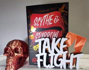 Scythe & Sparrow Take Flight Standing Shelf Sign With Tarot Card