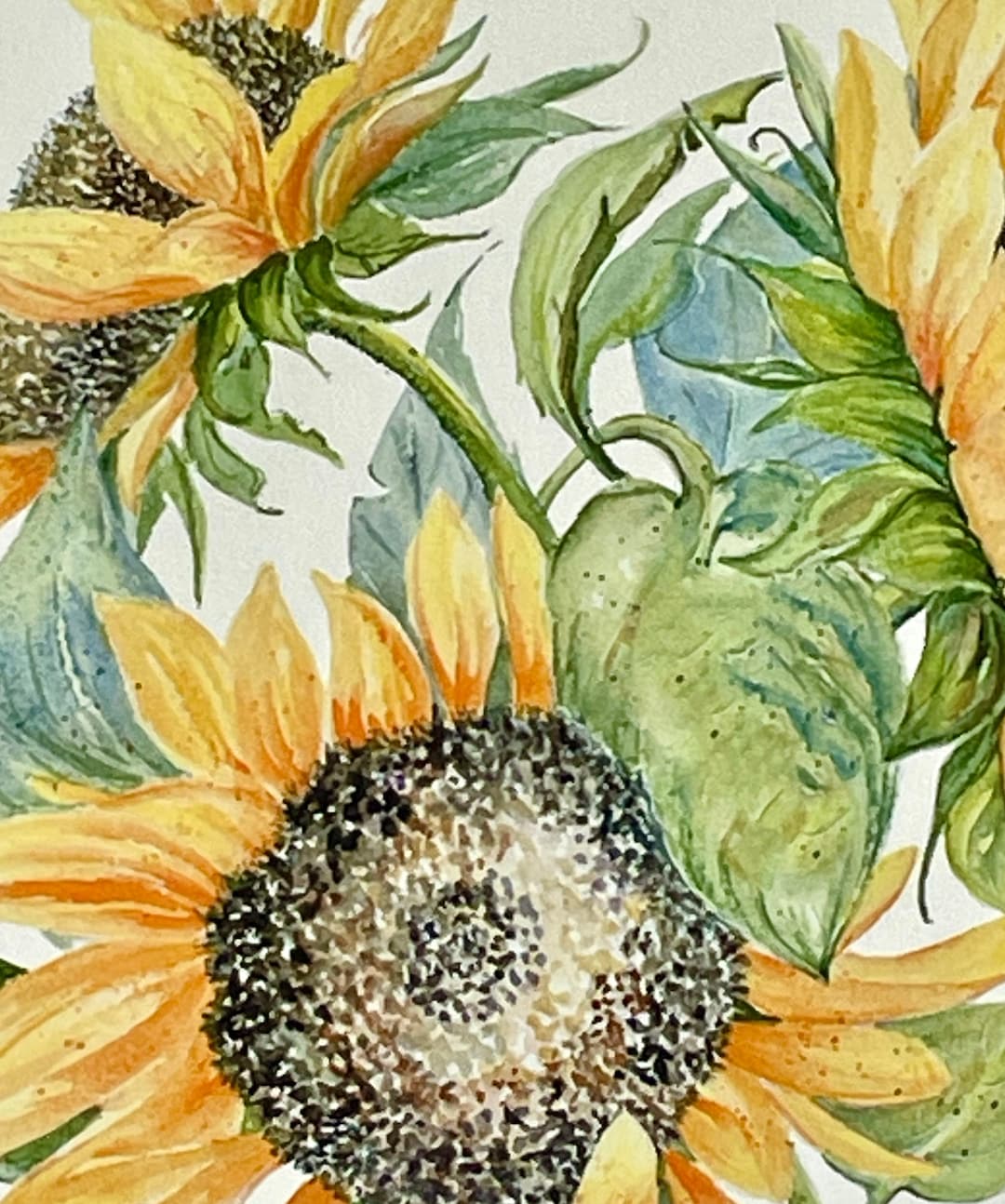 Sunflowers Wall Art, Watercolor Floral Print, Autumn Wall Decor