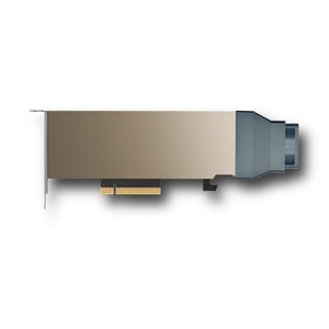 May include: A computer graphics card with a gold-colored body and a gray plastic end. The card has a gold-colored connector and is designed for use in a computer. The card is shown against a white background.