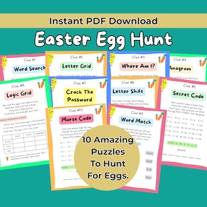 Easter Scavenger Hunt for Tweens & Teens | Easter Egg Hunt With Puzzles and Activities for Kids | Printable | Downloadable
