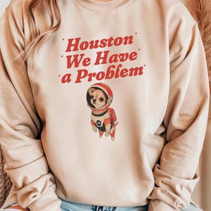 Chihuahua Astronaut Crewneck Sweatshirt - Vintage Space Rocket Takeoff Teacup Dog Mom Gift, Kawaii Small Dog Astronomy Shirt, Unisex