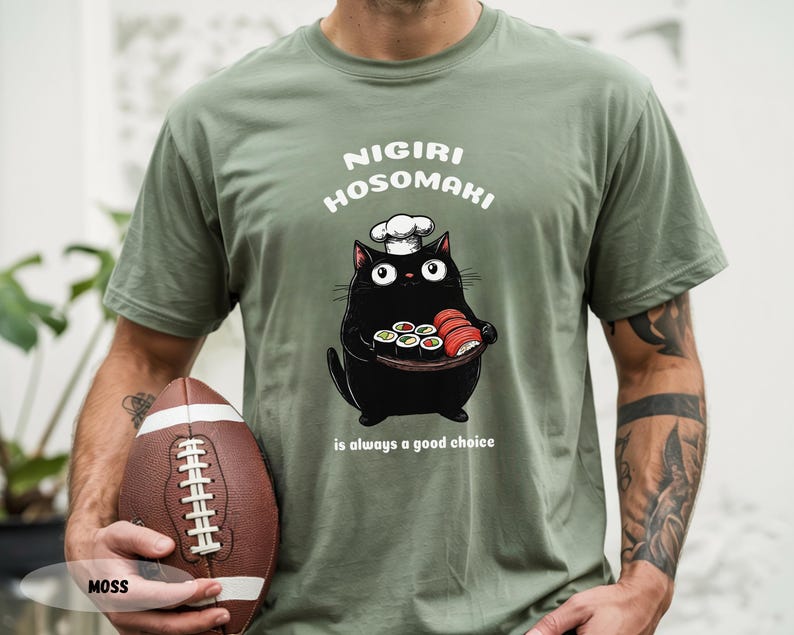 Sushi Cat Chef T-Shirt: Funny Foodie Tee image 12
