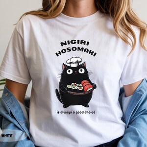 Sushi Cat Chef T-Shirt: Funny Foodie Tee image 2