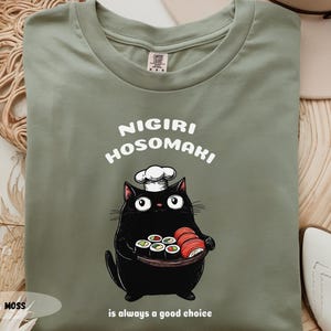 Sushi Cat Chef T-Shirt: Funny Foodie Tee image 4
