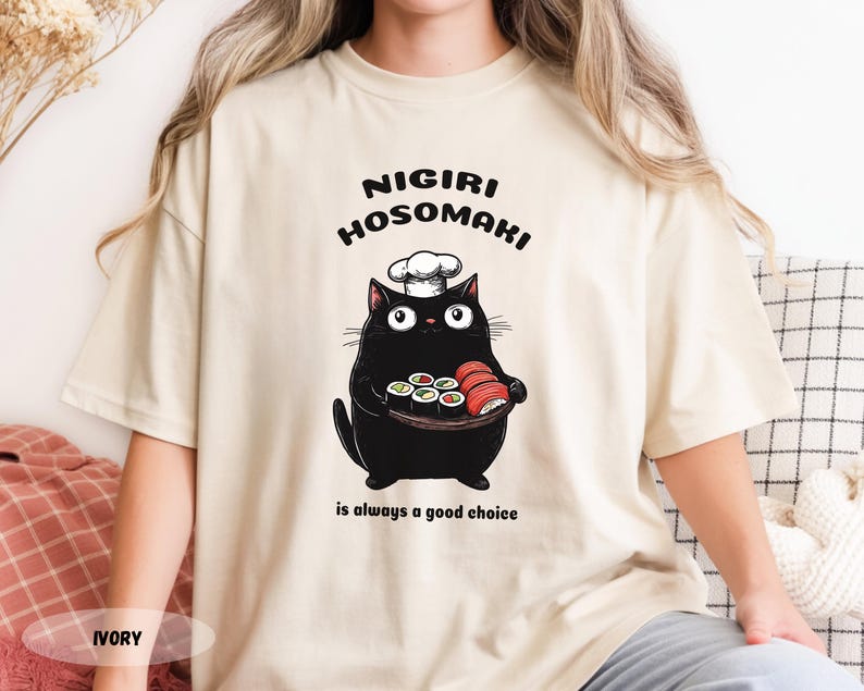 Sushi Cat Chef T-Shirt: Funny Foodie Tee image 13