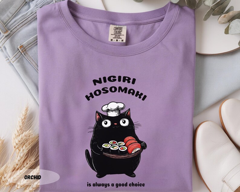 Sushi Cat Chef T-Shirt: Funny Foodie Tee image 5