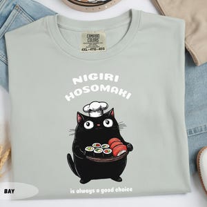 Sushi Cat Chef T-Shirt: Funny Foodie Tee image 7