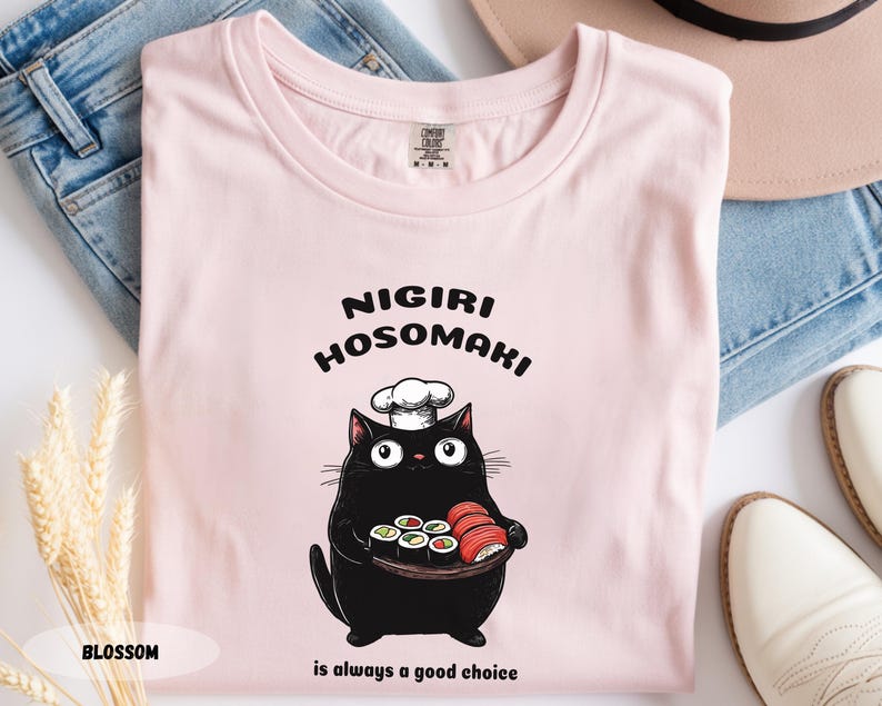 Sushi Cat Chef T-Shirt: Funny Foodie Tee image 10