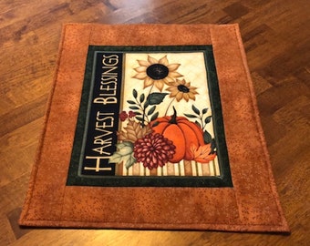 Harvest Blessings Fall Autumn Harvest Pumpkin Wall Quilt or Table Topper Quiltsy Handmade