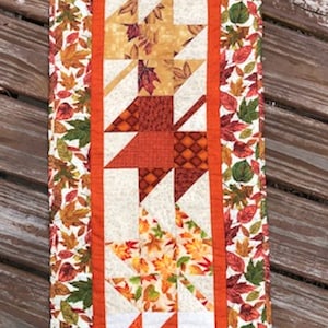 Fall Autumn Leaves Pieced Quilted Table Topper Quiltsy Handmade