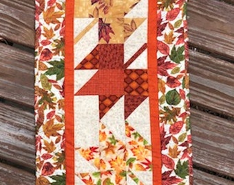 Fall Autumn Leaves Pieced Quilted Table Topper Quiltsy Handmade