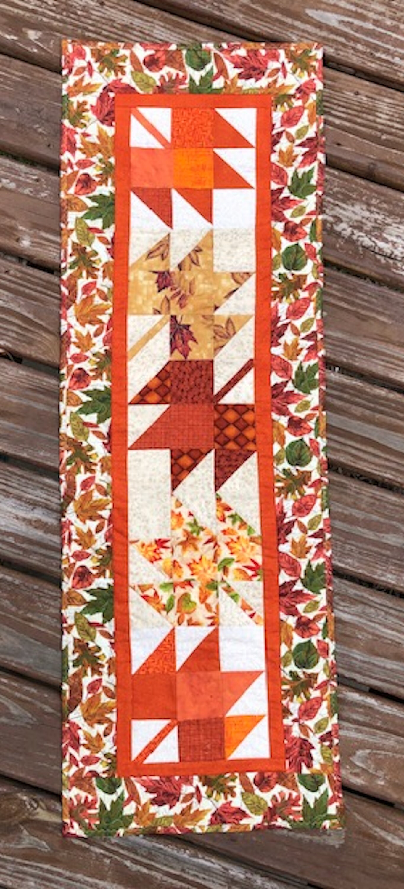 Fall Autumn Leaves Pieced Quilted Table Topper Quiltsy Handmade - Etsy