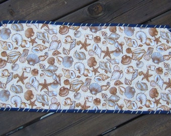 By the Sea Shells Nautical Reversible Quilted Table Runner Quiltsy Handmade