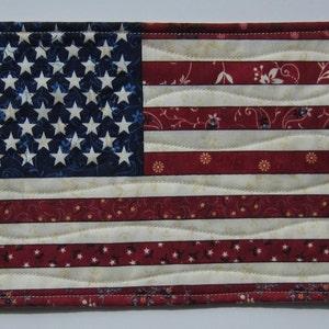 Small American Flag Mug Rug or Wall Hanging image 1