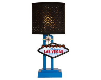 One-of-Kind Las Vegas Lamp with New Lampshade
