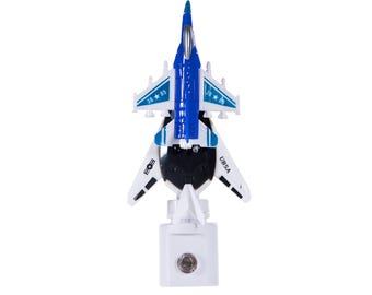 Blue & White Airplane Night Light: Handcrafted LED Plug-In