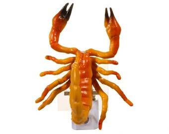 Creepy Scorpion Night Light - Hand Crafted Plug In Nite Lite Upcycled from Plastic Scorpion