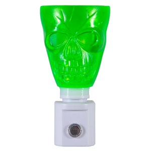 One of a Kind Night Light - LED Plug In Nightlight Handcrafted from Spooky Green Head - Automatic Sensor