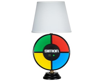 Unique Gamer Lamp: Handcrafted USA Light with Fabric Shade