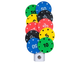 Poker Chips Night Light  - Plug In LED Nightlight with Automatic Sensor