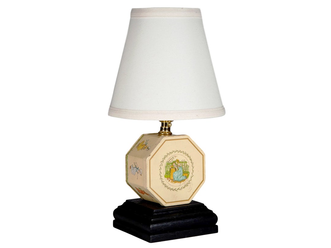 Vintage Nursery Lamp Upcycled From Adorable Kate Greenaway Tin With