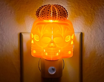Skulls & Sea Urchin Night Light: Handcrafted LED Plug-In