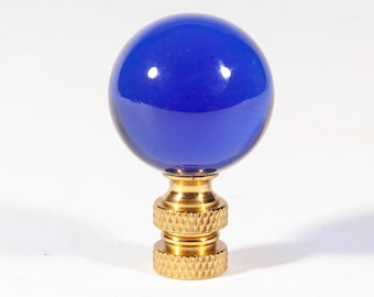 Vintage-Lampenaufsatz aus blauem Glas – Klassischer, einfarbiger Lampenschirmaufsatz