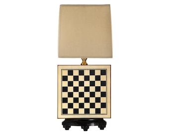 Checkerboard Accent Lamp - Handcrafted in USA One-of-a-kind Light