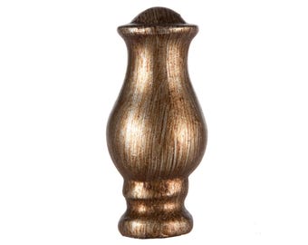 Vintage Large Urn Shaped Lamp Finial - Taupe, Gold and Silver Washed Resin Lampshade Topper