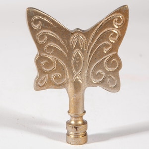 Fabelhafte Vintage Große Silber Metall Schmetterling Lampe Endkappe