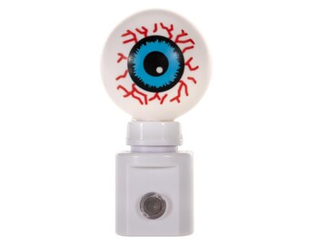 Spooky Eyeball Night Light - Hand Crafted Plug In Nite Lite Upcycled from Eyeball Bulb