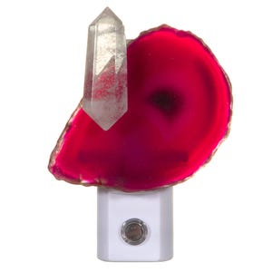 Agate Slice AND Crystal Night Light - Handcrafted Unique Automatic Sensor Nite Lite