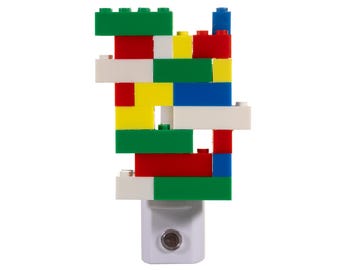 One-of-a-Kind Hand Crafted Night Light - Mini Legos Auto Sensor LED Nite Lite
