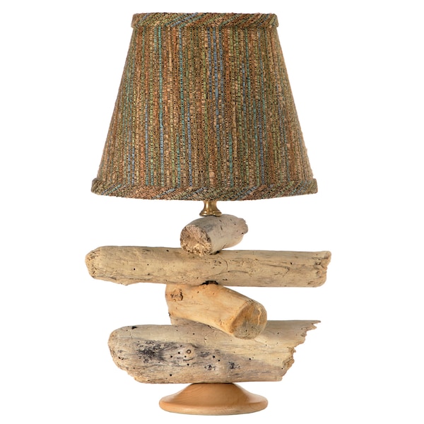 Hand Crafted California Driftwood Lamp with Textured Lampshade - One-of-a-Kind Accent Light