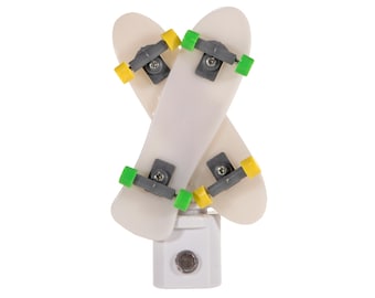 Skateboard Night Light - Hand Crafted Auto Sensor Plug In LED Nite Lite