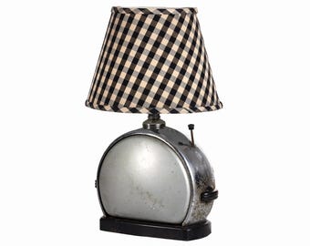 Unique Kitchen Lamp Up-cycled from Vintage Metal Toaster with New Lampshade